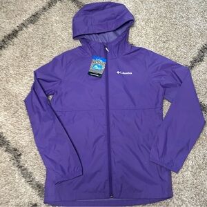 Columbia Girls Kids Full Zip Hooded Rain Wind Jacket Size Large 14/16